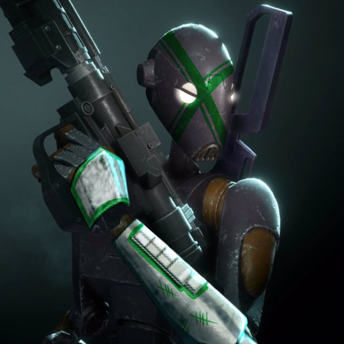 Wolf_Lady78's tweet image. Error edit attempt on a #commandodroid from #battlefront2 
Snatched the vambrace from #comnandercody sadly pixilated, but still like the result
.
#clonewars #clonetrooper #clonetrooperoc #cloneoc
