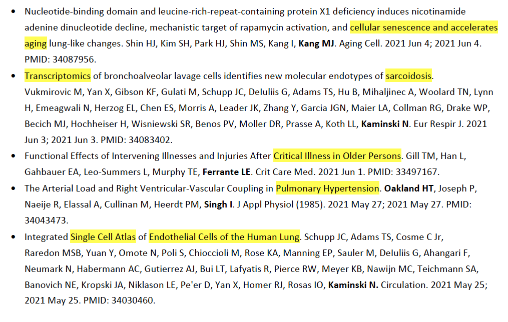 KaminskiMed's tweet photo. Papers are not everything - but they are pretty cool - in first 5 months of 2021, despite #COVID19, our faculty and fellows  authored or coauthored >80 papers. Here ➡️are some  #MustRead #BestFellows #BestFaculty #SimplyBest #ThisIsYalePCCSM https://t.co/0tLQKHuKMg https://t.co/i81ul9Ylm9