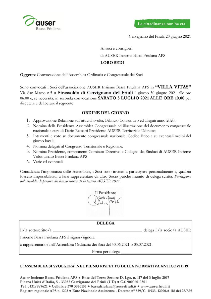 AUSER Insieme Bassa Friulana APS - ETS (@auser_bassa) on Twitter photo 