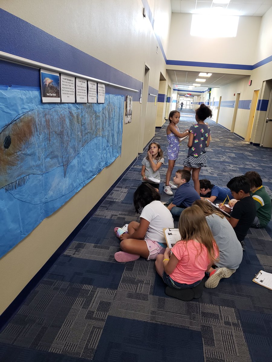 _hannah_wolf_'s tweet photo. These 3rd graders became marine biologists today and dived into the ocean to observe and collect data on different shark species! We learned a lot of cool facts along the way! We'll use the data to create graphs and conduct analysis to compare sharks. #chanutestars #summerschool https://t.co/0PRy5eQseY