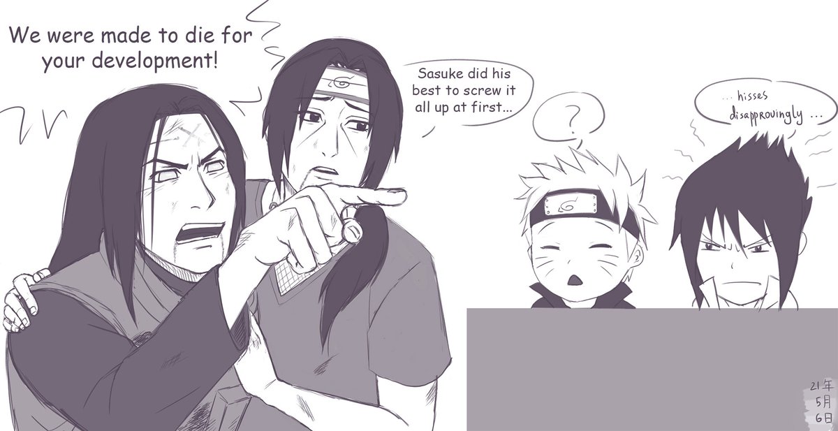 Oivsyo_'s tweet photo. #NarutoShippuden #narutohumor #nejihyuga #itachiuchiha #deadelderbrotherssociety #narutomeme
I love memes,so here is Woman yelling at a cat meme, Naruto version :D
Made the second version because I wanted to draw Naruto and Sasuke with those faces xD https://t.co/cMZ1HCTvVQ