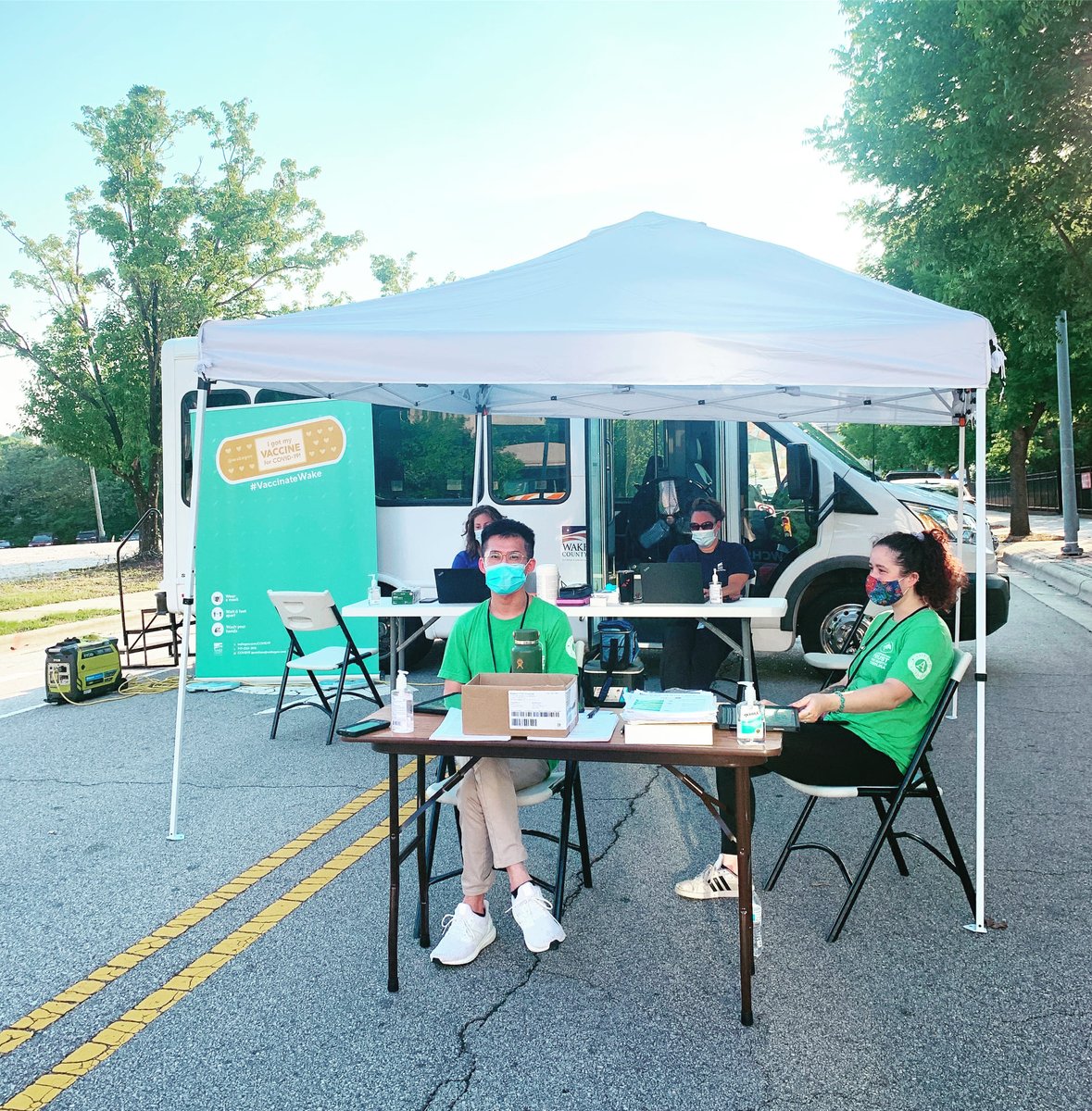 WakeGOV's tweet photo. It's time to rock on with your vax on! 🎸 Get your COVID-19 vaccine at #RedHatAmphitheater during the Amped Up Music Show on Thursday from 5:30-7:30 pm. 
#VaccinateWake #AmpedUpRHA https://t.co/HsRwYNH5ii