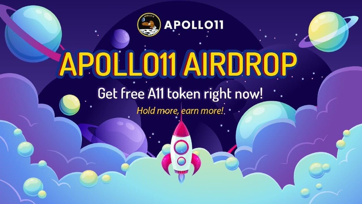 AirdropKingNews's tweet photo. New Airdrop: Apollo 11 Airdrop (A11)
Reward: 5,000,000 tokens (~$45)
Rate: ⭐️ ⭐️⭐️⭐️⭐️
Market: Listing on pancakeswap
Remarks: Distributed on 10 July

🤖Airdrop Link: https://t.co/c27dAGR9o7

More Info: https://t.co/8KrlEC6T91

✅Complete Social Media Task ✅
#Apollo11 #Airdrops https://t.co/UXoRJKCsZJ