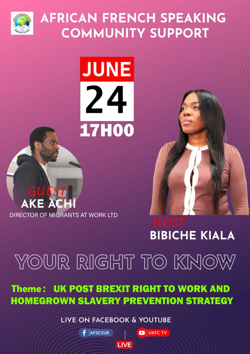 Join us on Thursday 24 June 2021 at 5pm for this interesting programme on You Tube (UKFC TV or Face Book, facebook.com/afscsuk).