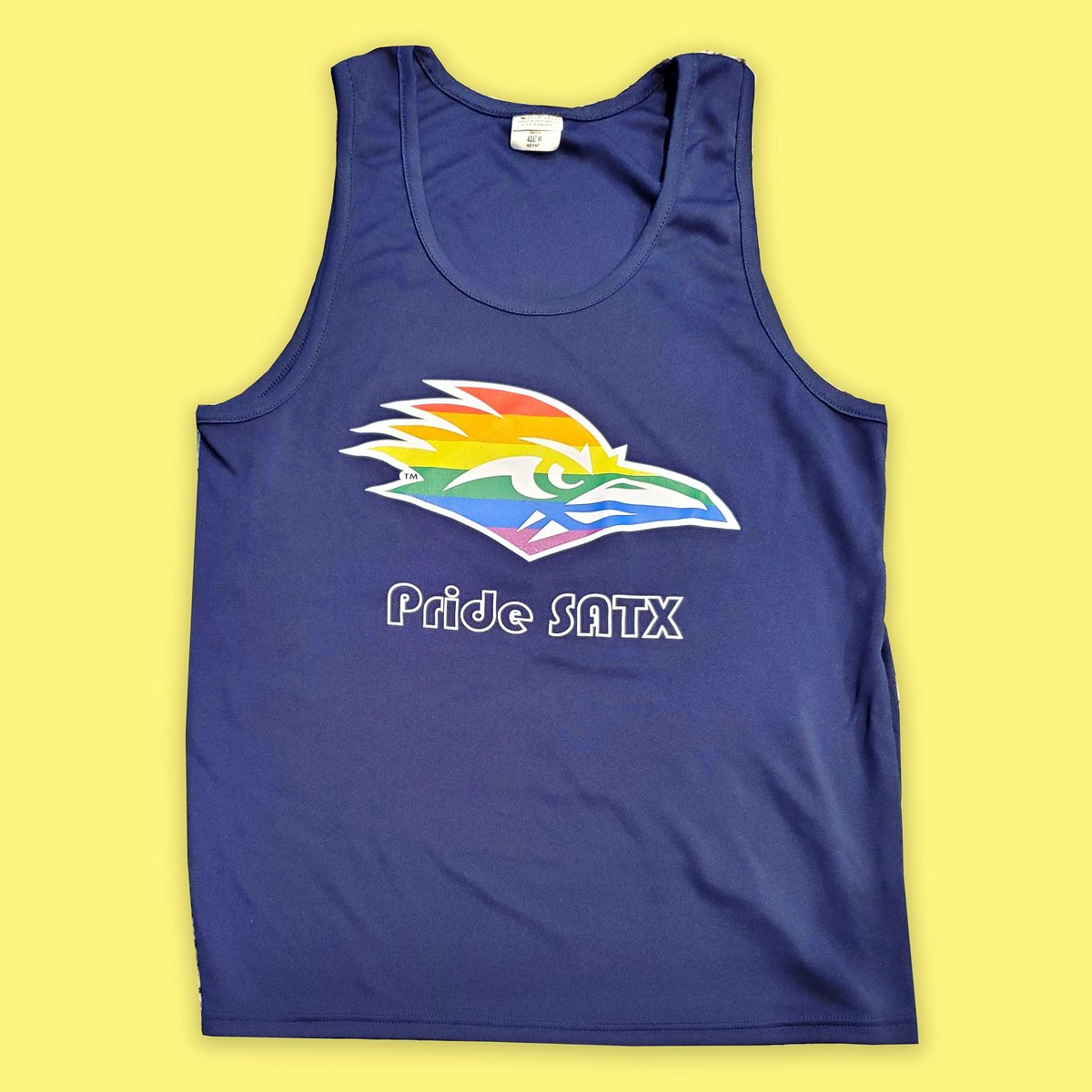 PrideFSA_UTSA's tweet photo. Pride Rowdy Tanks are in and ready for pick-up!! π We will be hosting a campus pick-up tomorrow, June 24, 4-7 PM. The drive-thru pick-up location will be at the southwest corner of the Ximenes Garage on the 1604 Main Campus. #UTSA #RowdyPride https://t.co/RV7NO3wleo