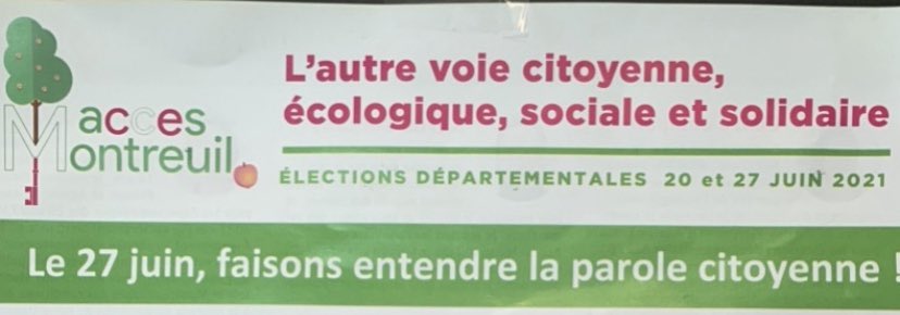 AgatheLescure's tweet photo. Le 27 juin, 2eme tour des départementales sur Montreuil2 : Voter Agathe Lescure et Patrick Pierron pour faire entendre la parole citoyenne https://t.co/eXvPbZ3IRj