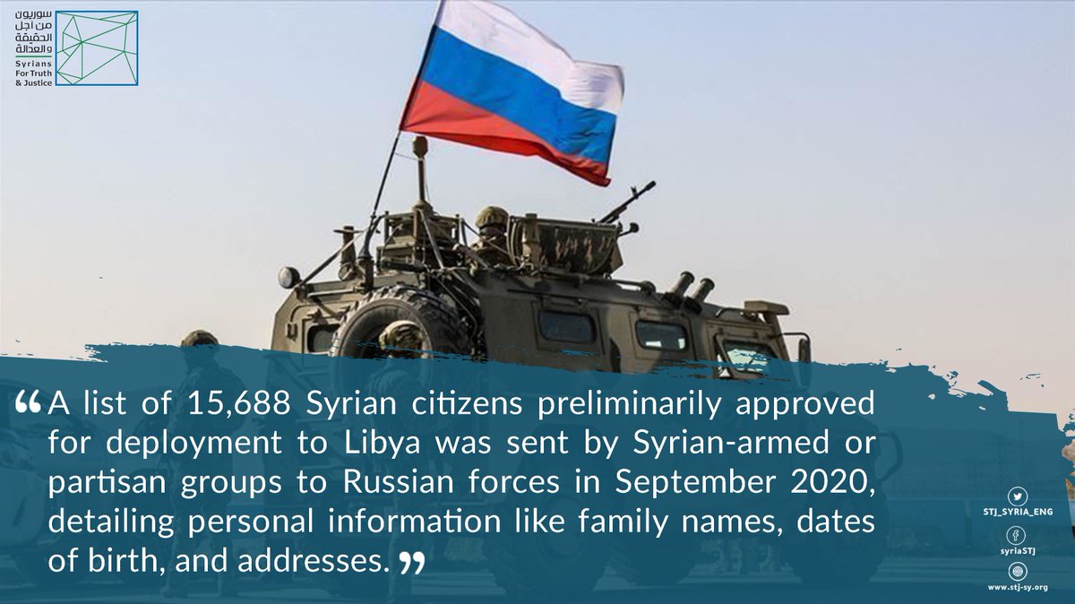 STJ_SYRIA_ENG's tweet photo. Hundreds of Syrians, mostly civilians, have been deployed as mercenaries to #Libya despite the ceasefire agreement.
#Syria #Syrianmercenaries #Russia https://t.co/UEWc4LVKod