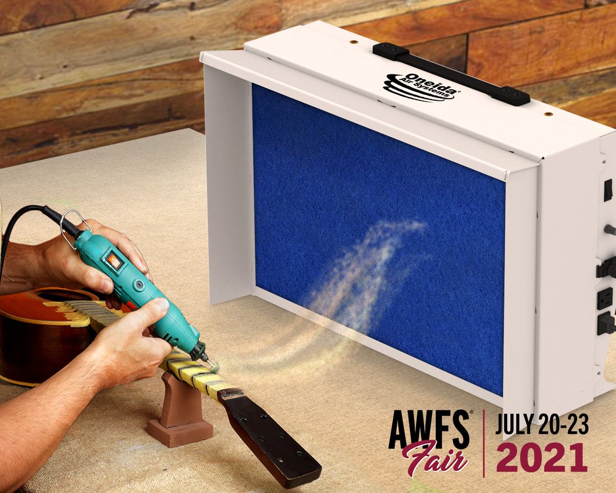 AWFSFair's tweet image. There's just no way around it: working with wood creates a lot of dust, &amp;amp; whether you're working on personal or professional projects you need to protection from it. OneidaAirSys may have the solution for you. Come see for yourself on the #ToolTour at the #2021AWFSFair July 20-23