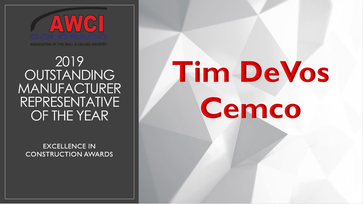 AWCIColorado's tweet photo. Let's start with 2019 individual winners! #awcicolorado #buildingcolorado #wallsandceilings #drywall #framing #coloradoconstruction #construction https://t.co/qIS8CiZOiu