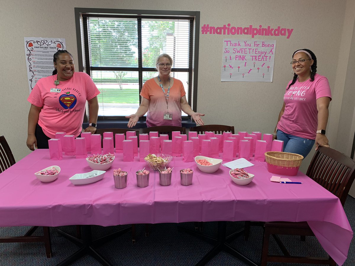null_cathy's tweet photo. Celebrating National Pink Day at Camp Lee! Love our staff! #CampLee2021 #cfisd #CFISDspirit https://t.co/d1uhdL0Iz5