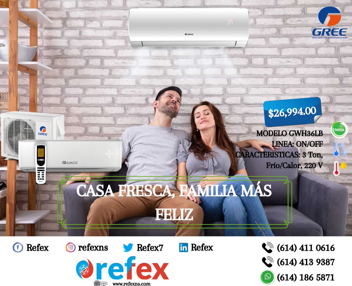 Refex7's tweet image. Siente la frescura y el confort #clima #minisplit #refex