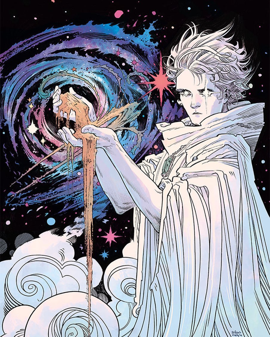 questar1959rep1's tweet photo. #@comicsbookcase
Dream (Daniel) from Neil Gaiman’s Sandman, illustrated by Bilquis Evely with colors by Mat Lopes.
@neilhimself
#bilquisevely #matlopes #sandman #neilgaiman #neilgaimanbooks #neilgaimansandman #sandmancomics #sandmancomic #sandmannetflix #vertigo #vertigocomics https://t.co/lxFGZMFkSp