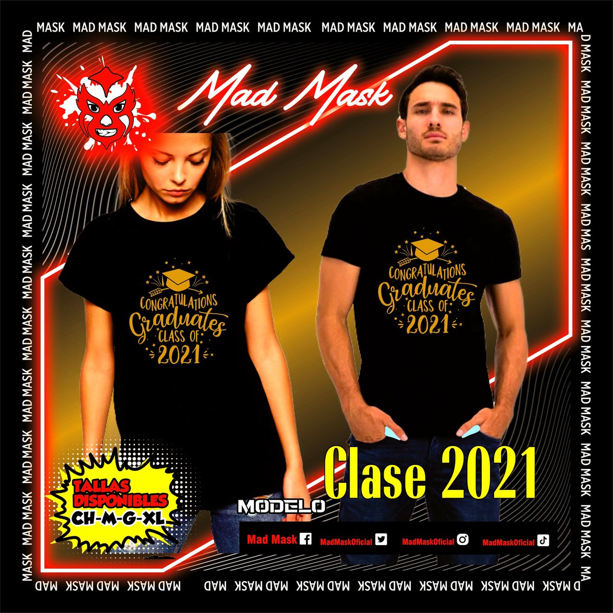 oficial_mask's tweet photo. 👕Playeras para tu Graduación 👕
🚨Te hacemos desde una pieza 

🚨Contamos con talla de Dama y Caballero desde CH hasta XL
🚨 Puedes hacer pago en Efectivo, Deposito, Transferencia o venir a nuestra sucursal.
#MadMask
#Personalizadas
#ComarcaLagunera
#Graduacion2021 https://t.co/WspkPrrGiy