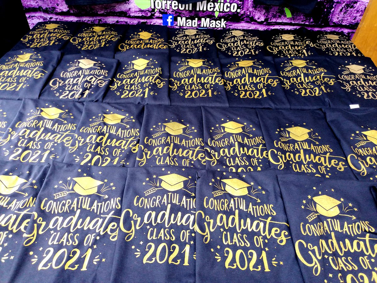 oficial_mask's tweet photo. 👕Playeras para tu Graduación 👕
🚨Te hacemos desde una pieza 

🚨Contamos con talla de Dama y Caballero desde CH hasta XL
🚨 Puedes hacer pago en Efectivo, Deposito, Transferencia o venir a nuestra sucursal.
#MadMask
#Personalizadas
#ComarcaLagunera
#Graduacion2021 https://t.co/WspkPrrGiy