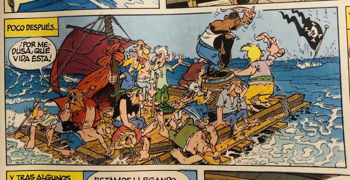 LeonardoPrado83's tweet photo. Me permito un hilo sobre #Asterix y sus referencias a cuadros famosos

1. Asterix - “Legionario” (1969) página 34-35. Los piratas que naufragan se confían en que atacan a romanos, pero son sorprendidos por una legión extranjera

Cuadro: “La balsa de la medusa” Théodore Géricault https://t.co/cf7xFrZUJB