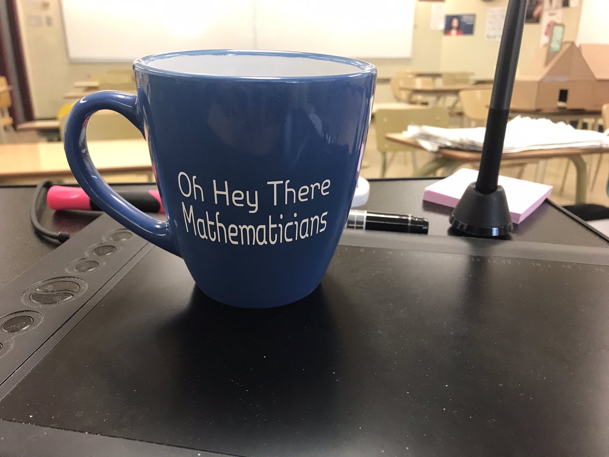NatBanting's tweet image. Every day I greet the students with the same “Oh hey there mathematicians!”

Today, a student gave me this custom mug. 

These things mean so much more this year. 

💙💙