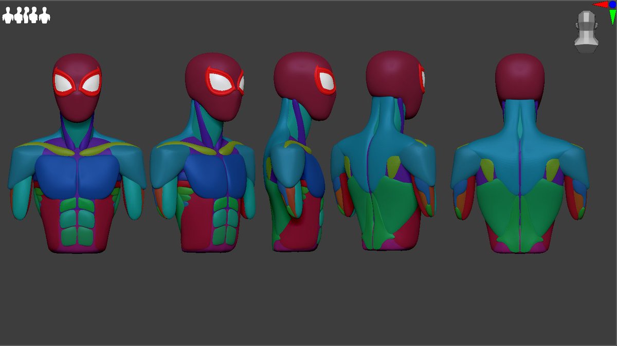jamesheneghan's tweet photo. Think I am finished the blockout stage of the 3DCW bust challenge so far this has been alot of fun. Next to smooth it all out and add the details.
#zbrush #pixologic #pixologiczbrush #spiderman #milesmorales #marvel #marvelcomics #3dcw #3dcharacterworkshop https://t.co/NTOUzBZGlA