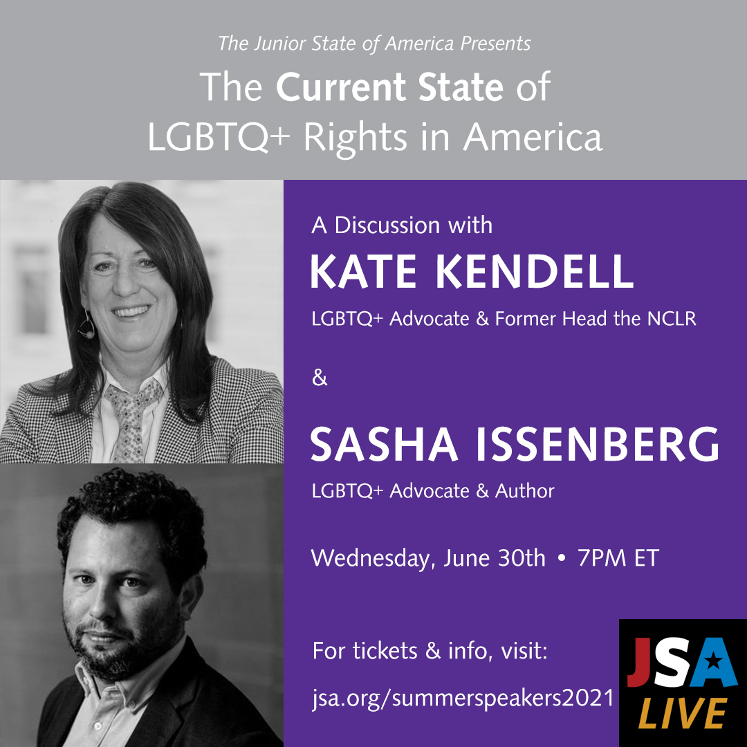 jrstateamerica's tweet photo. THERE IS STILL TIME TO REGISTER! 

Join JSA as we talk to @sissenberg and @KateKendell as we discuss the current state of LGBTQ+ rights in America! 

Student registration: https://t.co/Dj4b7fQDCB

Adult Registration: https://t.co/YOEZuk3wA0 https://t.co/ellVXNH5Rl