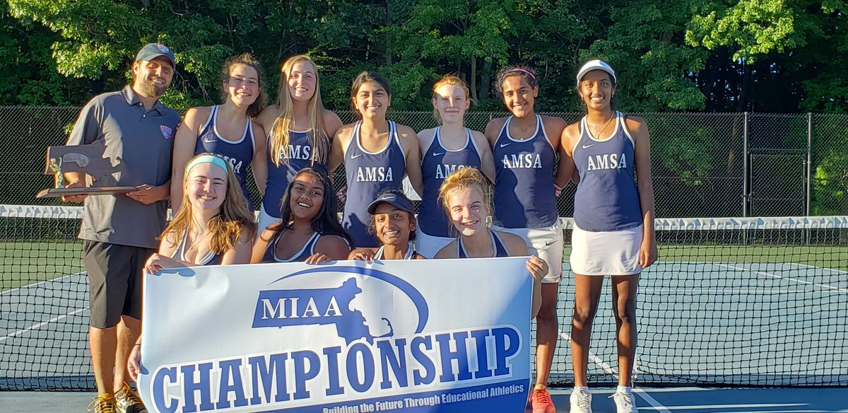 AMSA Athletics (@amsa_athletics) on Twitter photo <a href="/tgsports/">Worcester T&G Sports</a> <a href="/MetroWestSports/">Daily News Sports</a> <a href="/WMCTSports/">WMCT Sports</a> Congrats to unbeaten No. 2 <a href="/AMSACS/">AMSA Charter School</a> Girls Tennis on a 5-0 win over No. 4 Whitinsville Christian in the MIAA Div. 3 Central Final! Second MIAA sectional title in program history!
Go Eagles! 🦅🎾🏆
#WeAreAMSA <a href="/tgsports/">Worcester T&G Sports</a> <a href="/MetroWestSports/">Daily News Sports</a> <a href="/WMCTSports/">WMCT Sports</a> Congrats to unbeaten No. 2 <a href="/AMSACS/">AMSA Charter School</a> Girls Tennis on a 5-0 win over No. 4 Whitinsville Christian in the MIAA Div. 3 Central Final! Second MIAA sectional title in program history!
Go Eagles! 🦅🎾🏆
#WeAreAMSA