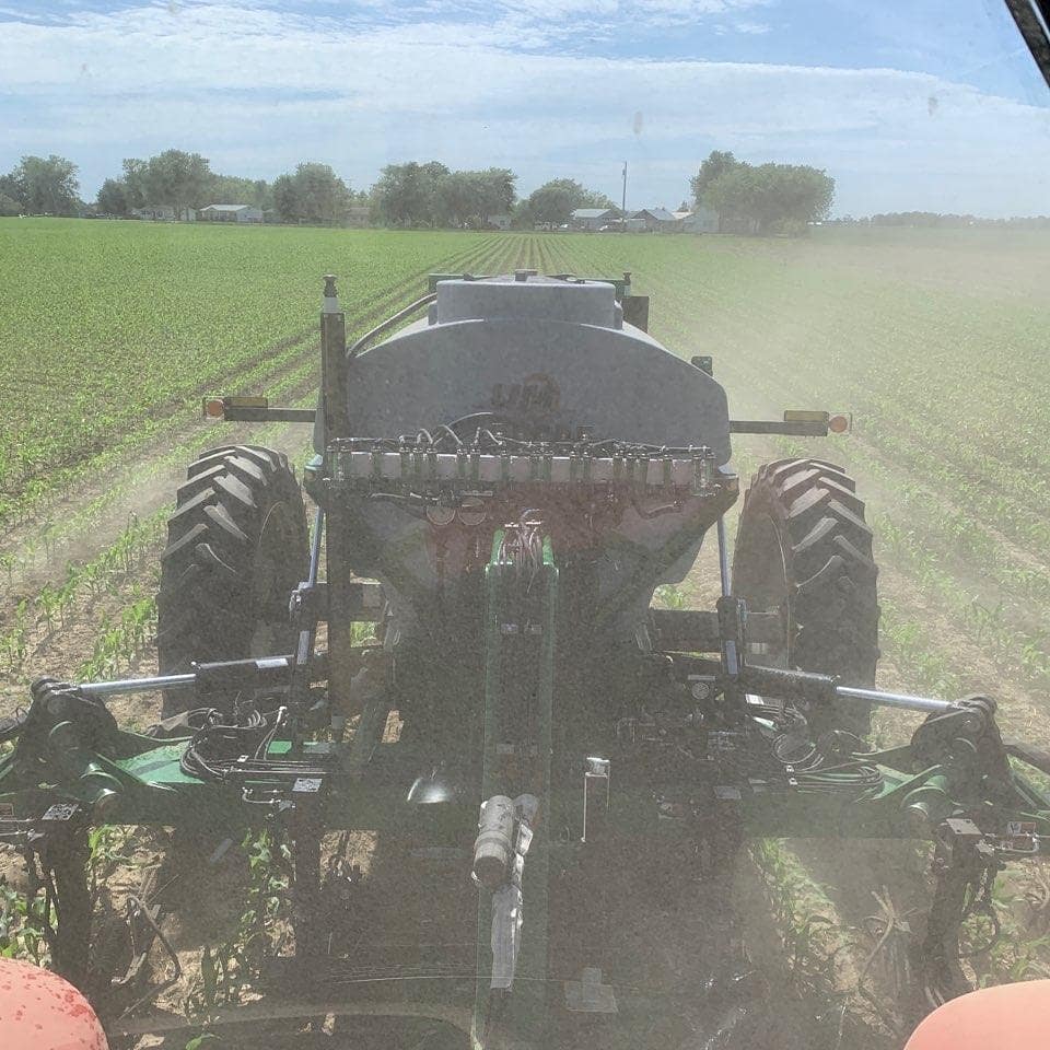 OhioStatePA's tweet photo. Great day to be out side-dressing a #eFields21 corn study.  #NutrientIntel #precisionag https://t.co/VCvAfkFcZ1