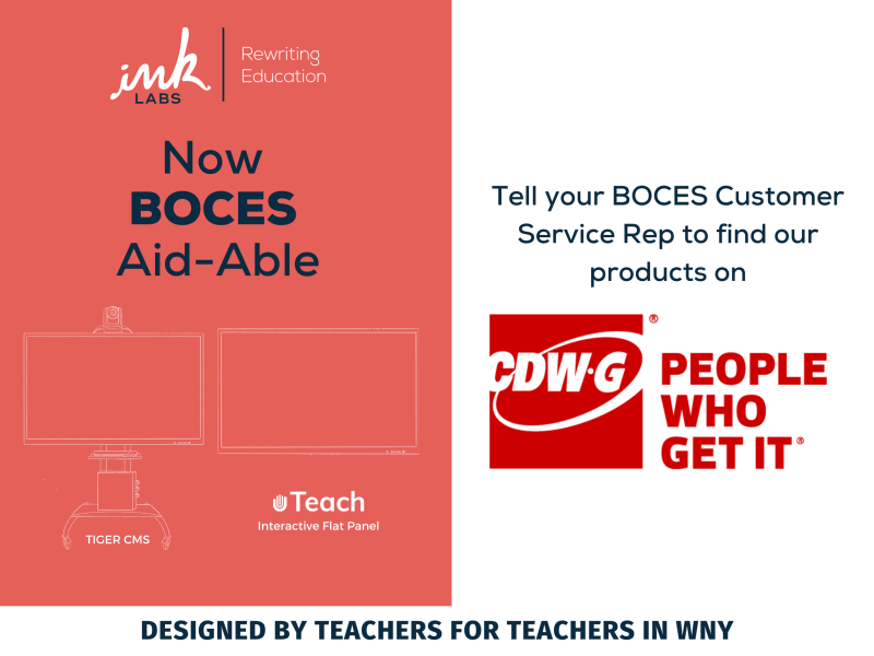 inklabsedu's tweet photo. FINALLY! Our products are now BOCES aid-able. Schedule a demo or reach out to your CDW Representative for information and pricing! Questions? Call us at 833-4-INKLAB. https://t.co/FWtpa96W23 https://t.co/XHbSphRtAJ