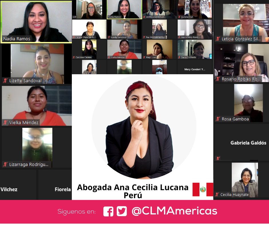 CLMAmericas's tweet photo. #CampusMujeresPolíticas
#ELIMP2021
Tenemos en el plató virtual de #CLMA a la abogada @AnacelAmente (Perú) quién esta disertando sobre la "Historia del feminismo" puede seguir el link de transmisión https://t.co/lUjSBonuT5 https://t.co/pOiyiAnFJe