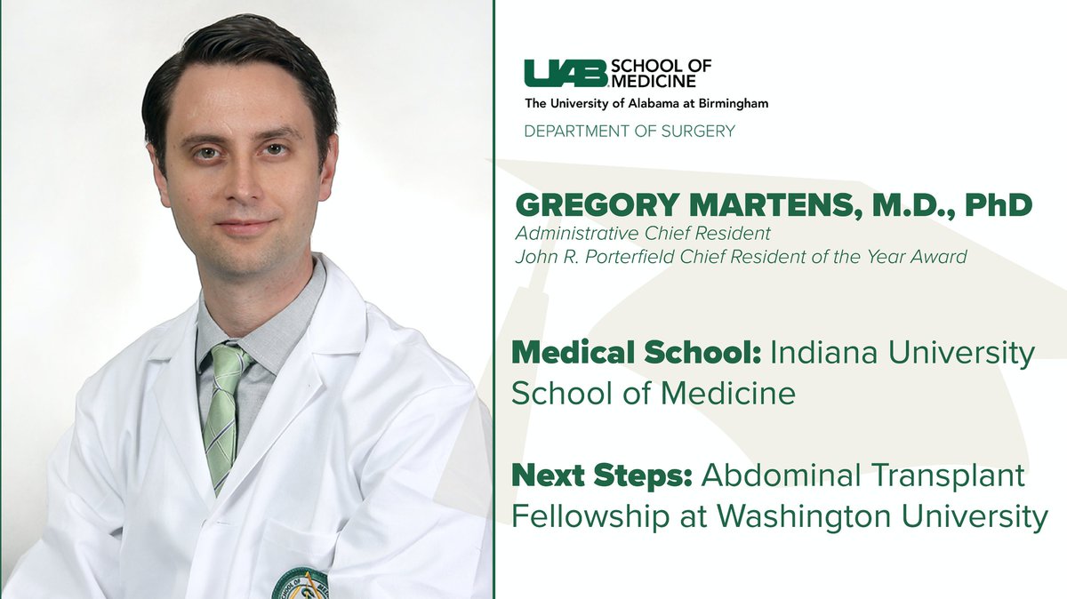 UABSurgery's tweet photo. Dr. @grmartens also heads to Washington University and will complete an abdominal transplant fellowship! #UABSurgery #SurgeryResidency https://t.co/fsQlvblfjW