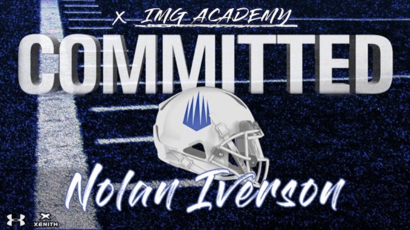 nolaniverson's tweet photo. happy to announce my commitment to @IMGAFootball_PG I appreciate the opportunity, can’t wait to get to work @CoachIkard_IMGA 🔵⚪️ https://t.co/cXbQuuRysL