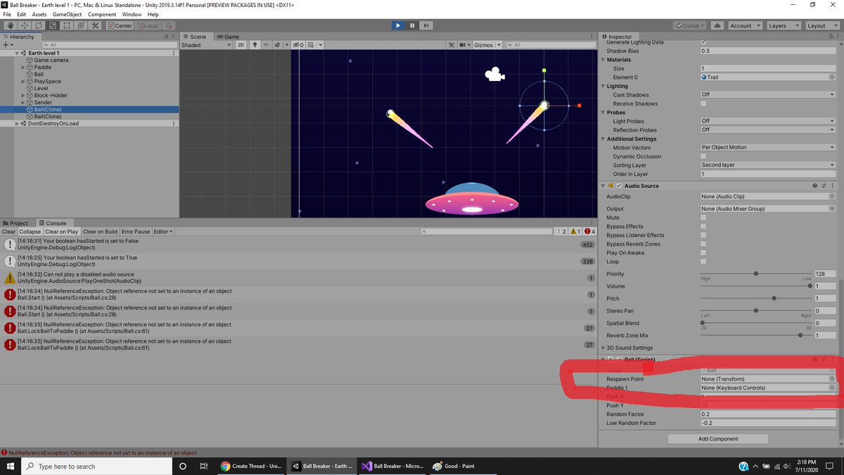 zahrra_amini's tweet photo. Today in the #game class, #we solved the problem of repeated collisions of the ball around the four pages of the game by code.
#AND add bonus
#unity
#AfghanGirlsCode @CodeToInspire @E_Ehrari @f_forough #gamedev #gamer #100DaysOfCode #IndiaDev #c_sharp #coding #gamers #programing https://t.co/yhekB2brPB