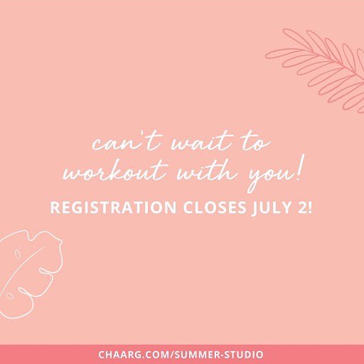 Bama_CHAARG's tweet photo. The CHAARG Summer Studio is your at-home gym for July! Join us for: 
💫4 weeks of workouts 
💫30 minutes or less 
💫Building strength + confidence!
Find all the details at the link in the @chaarg bio! https://t.co/JmWHxmnnTE