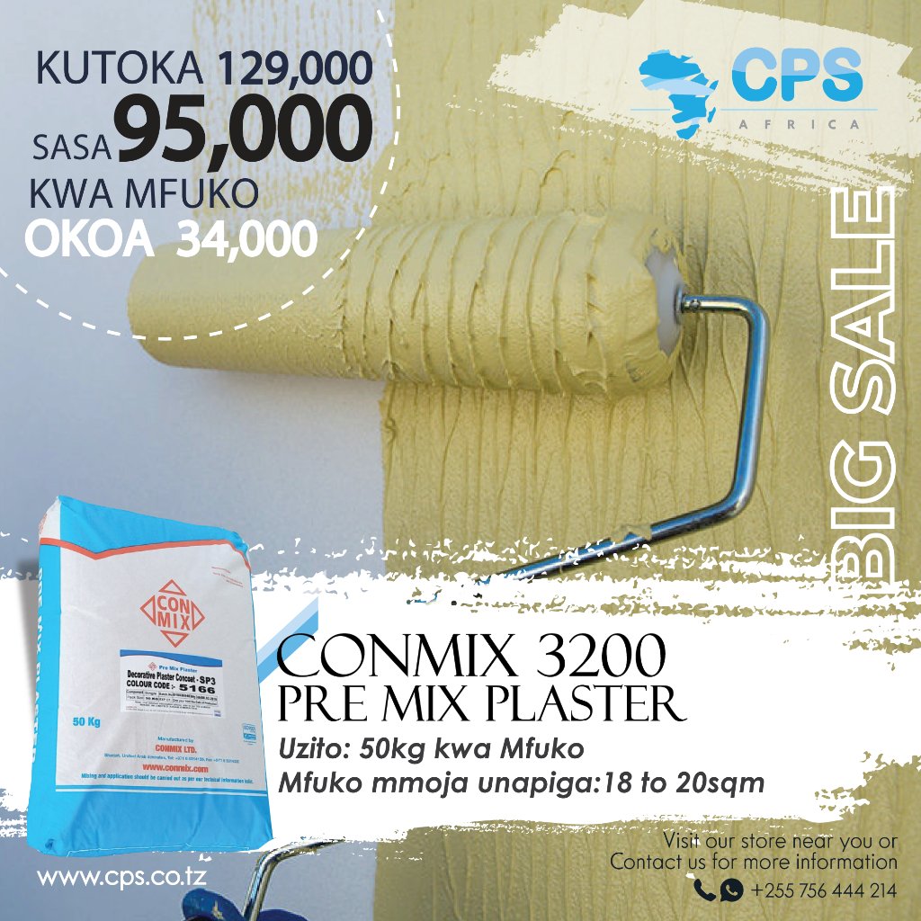 cps_afrika's tweet photo. OFA YETU BADO IPO...kwa mahitaji yako ya bidhaa Pedwa ya Comix wasiliana nasi CPS Africa kwa bei za kijanja kabisa.

Mfuko mmoja una kg50 na unaweza kupiga hadi 20sqm, kwa 95,000 tu bei ya offer
.
#CPSAFRICA 

Wasiliana nasi leo
Bunju :0756-444214
K.koo : 0752-936019 https://t.co/lKuECdkaGR