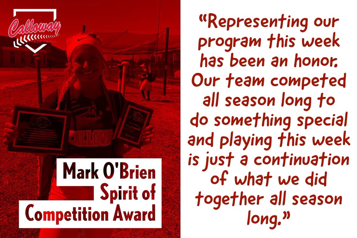 To round out the East-West All Star series, Adison was awarded the Mark O'Brien Spirit of Competition Award. Each team's coaching staff selected a player for this award.