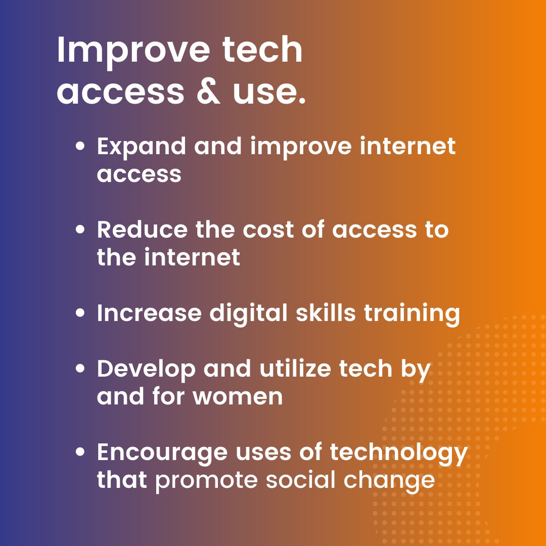WorldPulse's tweet photo. Policymakers need to hear women’s recommendations to transform tech:

* Respond to women's top concerns
* Improve tech use &amp; access
* Increase digital safety

#SheTransformsTech #TechForEquality #GenerationEquality #ActForEqual @UN_Women https://t.co/XrArs79E7z