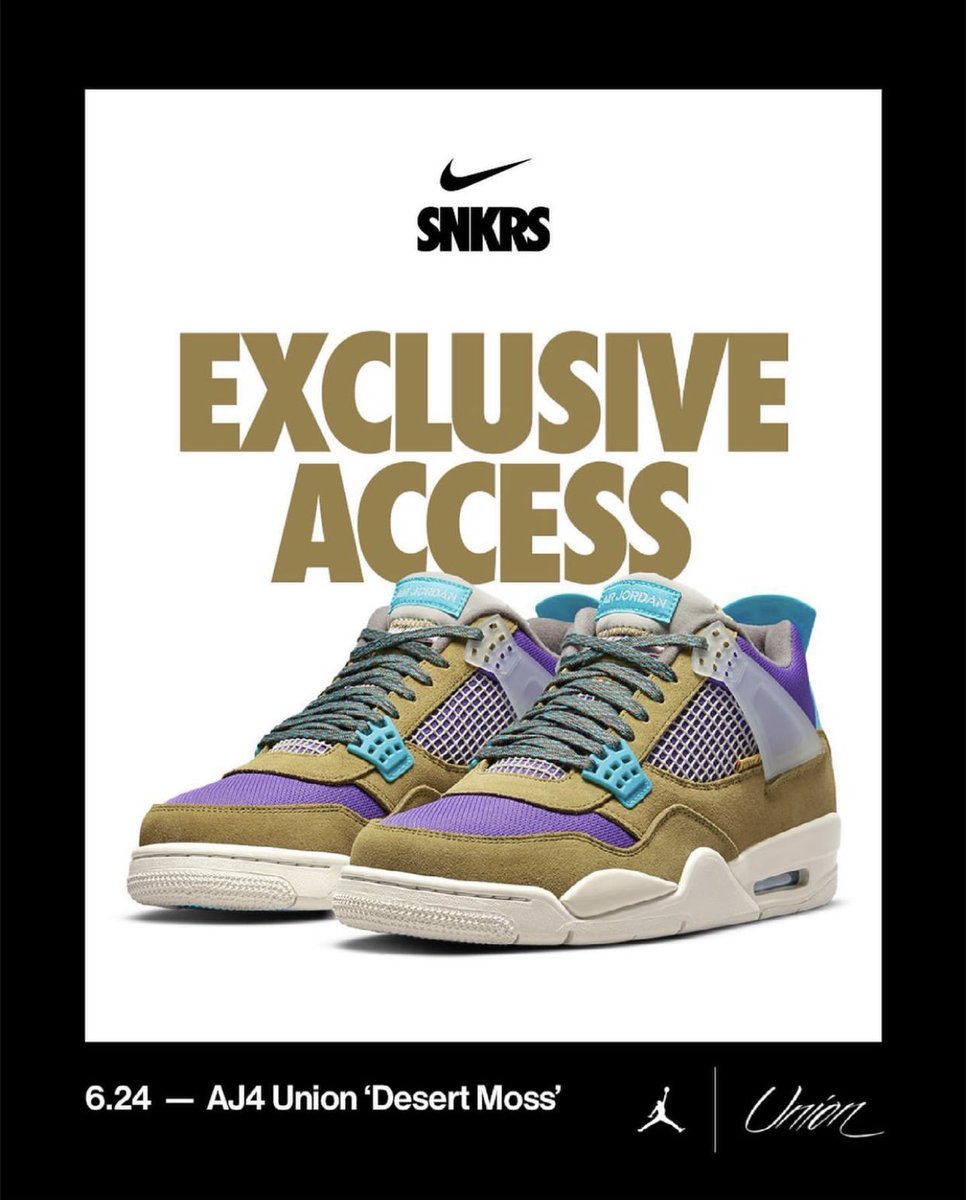 snkr_twitr's tweet photo. Wonder who will receive Exclusive Access if they haven’t gotten it yet…🤔

UNLA x Jordan 4 ‘Desert Moss’ https://t.co/NHPMf9Gwpq