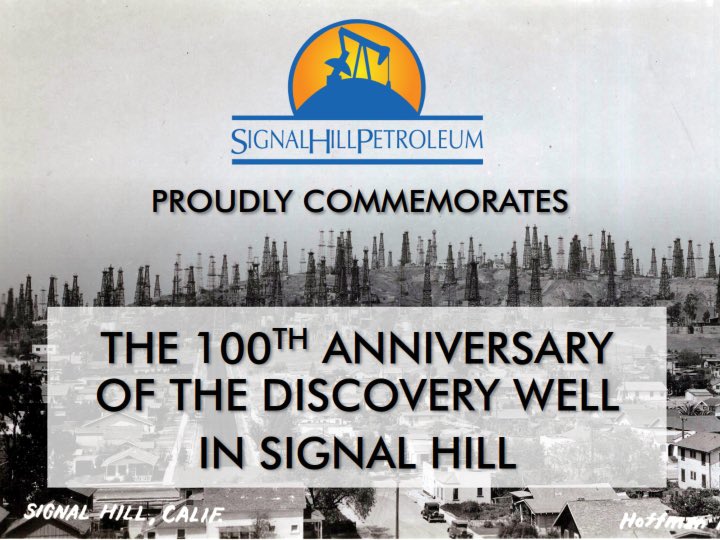SH_Petroleum's tweet photo. Today marks the 100th Anniversary of the Discovery of Oil in Signal Hill! June 23rd, 1921, Alamitos No.1 first struck oil and forever changed our city. Alamitos No.1, located at the corner of Hill and Temple, is still producing to this day. 🥳Raffle winner is posted on our IG! https://t.co/ucL0naqEfx
