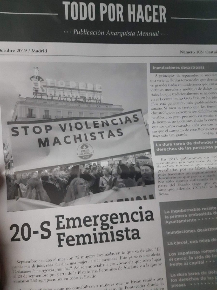 Anarchist newspaper Todo Por Hacer from Madrid, Spain !