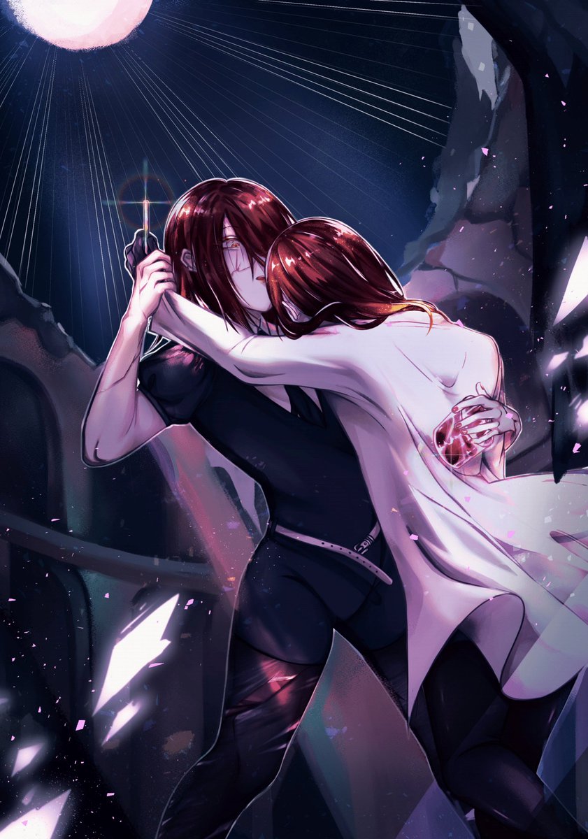 Ryuthenium's tweet photo. Here's my full piece for @RutileZine !! I wanted this to be a play on how Rutile's inner turmoil and the contrast between their past and present selves :3
#housekinokuni #宝石の国 https://t.co/pZfFHBvoo8