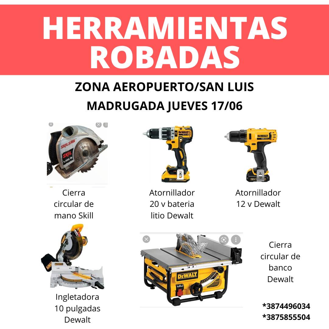 Está vez nos tocó a nosotros. Nos cortaron las piernas.
Por favor, si trabajás con herramientas y te ofrecen estas herramientas, denunciá.
Si las comprás, lamentablemente vas a estar siendo CÓMPLICE de daño, maldad y dolor, y de esa vergüenza, no se vuelve.
#Salta