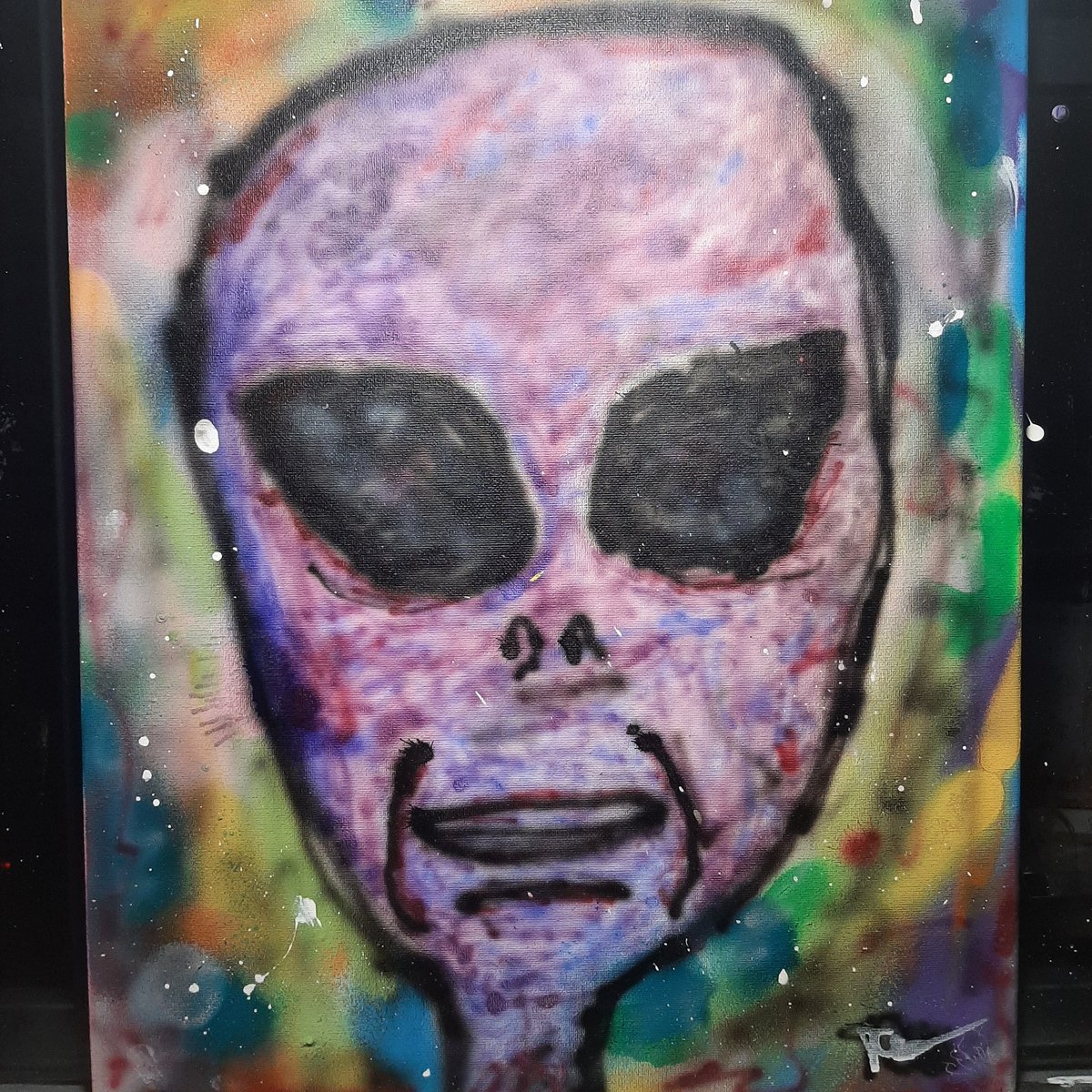 ToonTom8's tweet photo. #art #artist #artistsontwitter #painting #paint #originalart #original #alien #aliens #airbrush #airbrushart #canvas #color #space #cartoon #cartoonart https://t.co/bphixZaegJ