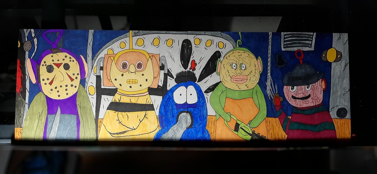 ToonTom8's tweet photo. #art #artist #artistsoninstagram #cartoonart #cartoon #classic #telitubbies #horrormovies #horror #texas #texaschainsawmassacre #letherface #fridaythe13th #jasonvoorhees #hannibal #hanniballecter #nightmare #nightmareonelmstreet #freddykrueger #horrorart #horrorcommunity https://t.co/vs0JdUueRp