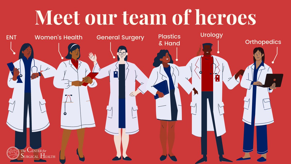 surgical_health's tweet photo. Our amazing team of superhero surgeons is dedicated to providing excellent surgical care in ENT, General Surgery, Women’s Health, Urology, Orthopedics, and Plastics & Hand! Together, we work towards our goal of providing high-quality surgery for ALL in our neighborhood.#CSHPhilly https://t.co/i7qg7z7aib