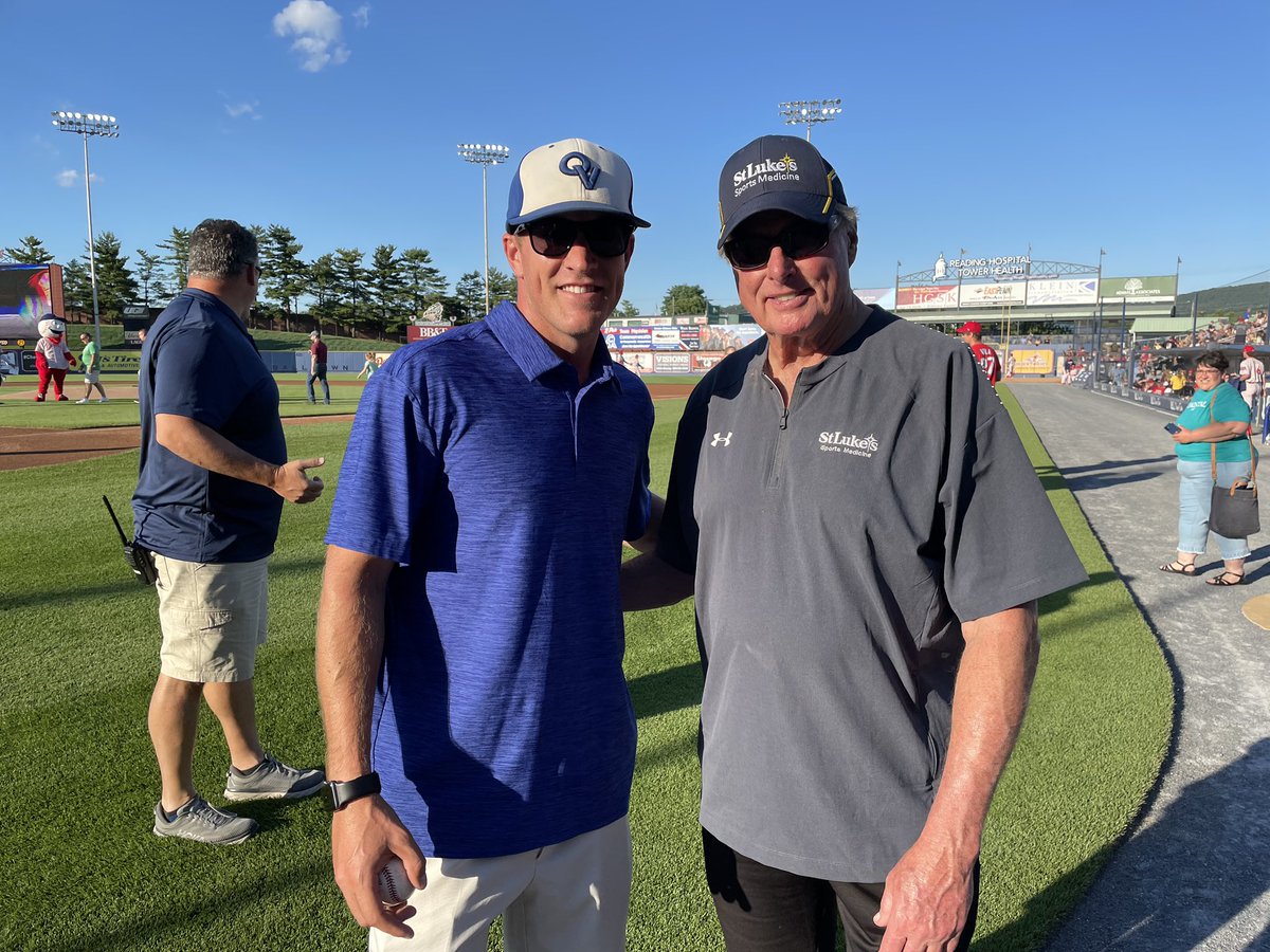 Our baseball team getting a shout out from the <a href="/ReadingFightins/">Reading Fightin Phils</a> on a phenomenal season with a first pitch with Steve “lefty” Carlton tonight!!