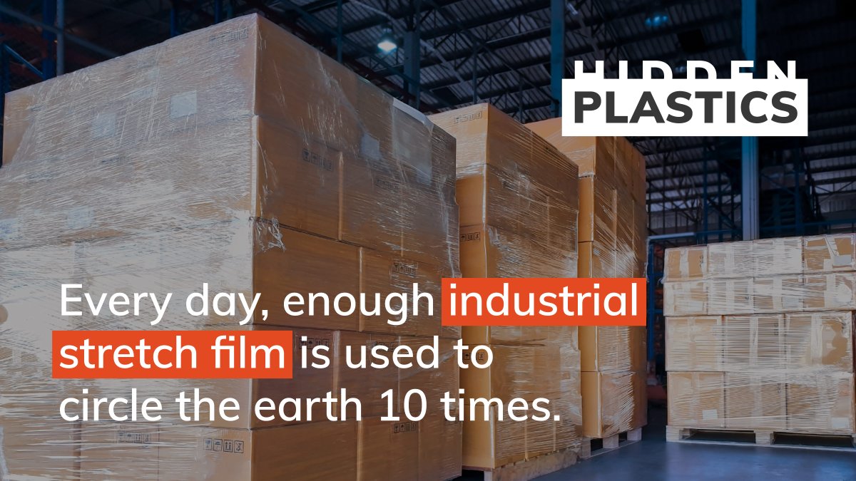 smartplastictek's tweet photo. Today we're looking at #hiddenplastic within supply chains. Behind the safe transport of consumer goods is stretch film, which is used to secure products while in transit. 100% of stretch film is currently made with plastic & unfortunately only 5% of it is properly recycled ♻️ https://t.co/yoVfD2QVxo