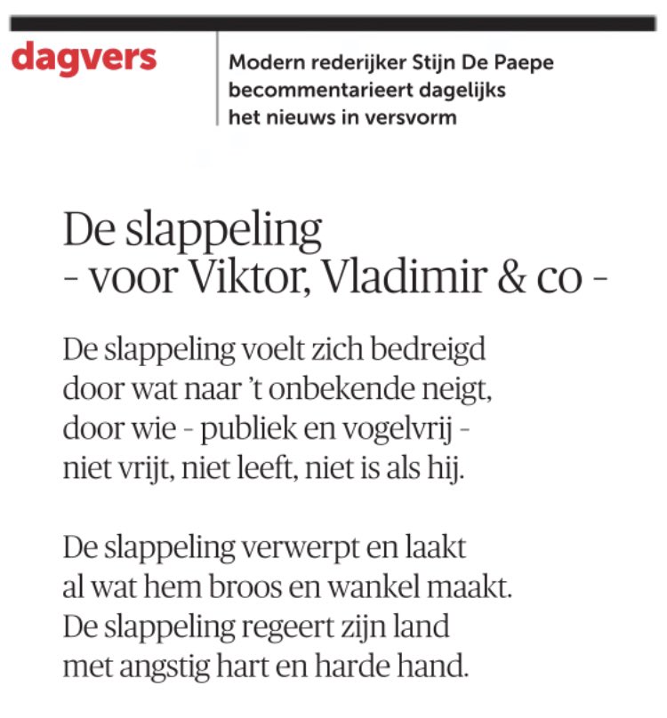 StijnDePaepe's tweet photo. DE SLAPPELING
💪
@demorgen: https://t.co/afDK88J41r