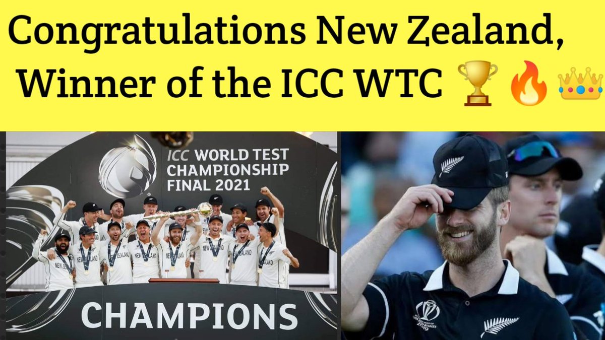 Jameel040's tweet image. Congratulations New Zealand Winner of the ICC WTC 2021👇

youtu.be/qEcMekM8wU0

#WTC2021 #WTC21final #NZvsIND #KaneWilliamson