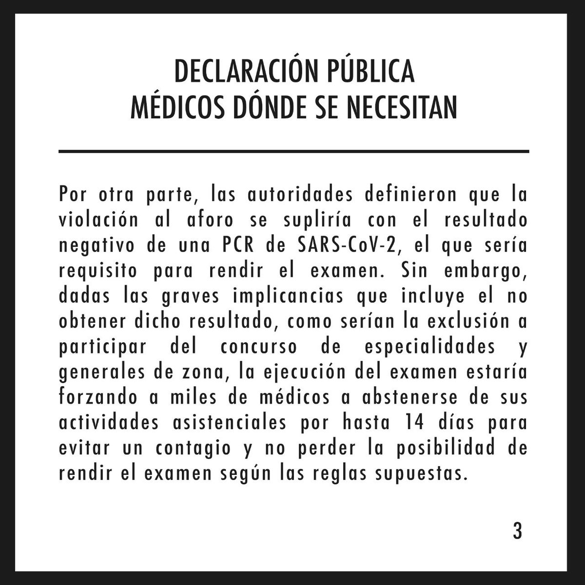ja_psalgado's tweet photo. Declaración Pública MEDICOS DONDE SE NECESITAN !!! #medicosdondesenecesitan #eunacom2021 @chilevision @meganoticiascl @intmedchile https://t.co/UkwYBWAuIF