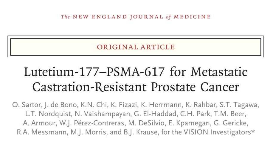 Results of the Phase III VISION Trial just published <a href="/NEJM/">NEJM</a> 
nejm.org/doi/full/10.10…
#sartor_oliver #Dr_K_Rahbar #morr316