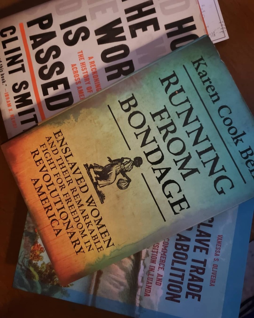 adphdbooks's tweet photo. #ADPhD book stax: How the Word is Passed by Clint Smith. Running from Freedom by Karen Cook Bell. Slave Trade and Abolition: Gender, Commerce, and Economic Transition in Luanda by Vanessa S. Oliveira #slaveryarchive https://t.co/6U0dhI94Ou https://t.co/8gOdmZvvnm