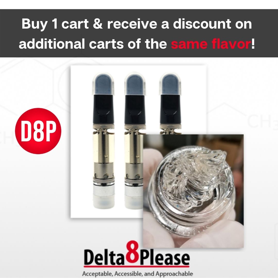 Love Delta8 carts? You can now get a discount when you order more than one of your favorite flavor! Visit our website delta8please.com for details. 
#delta8please #delta8thc #hemp #hempproducts #hemplife #vape #weborderdiscount