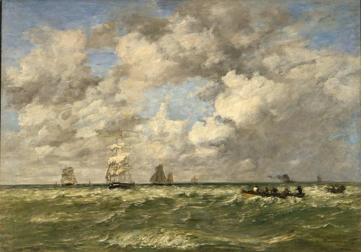 19世紀フランスの画家、ウジェーヌ・ブーダンの《海、水先案内人